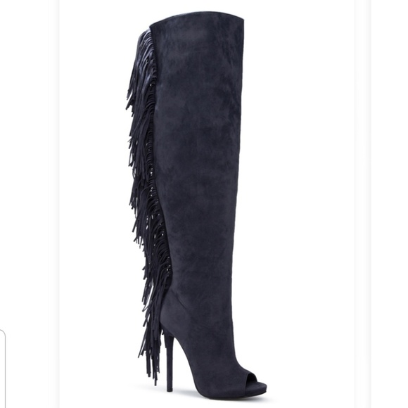 Shoes - peep-toe over-the-knee boot